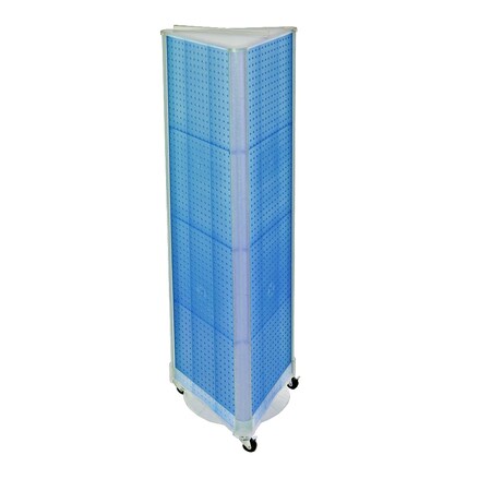 Azar Displays Three-Sided Pegboard Floor Wheeled Display Panel Size:16"W x 60"H 700451-BLU